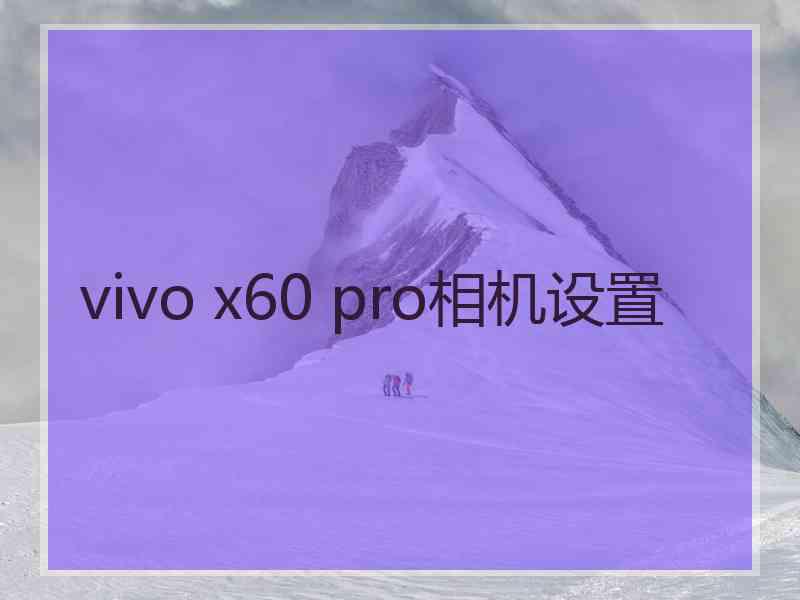 vivo x60 pro相机设置