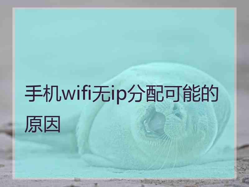 手机wifi无ip分配可能的原因