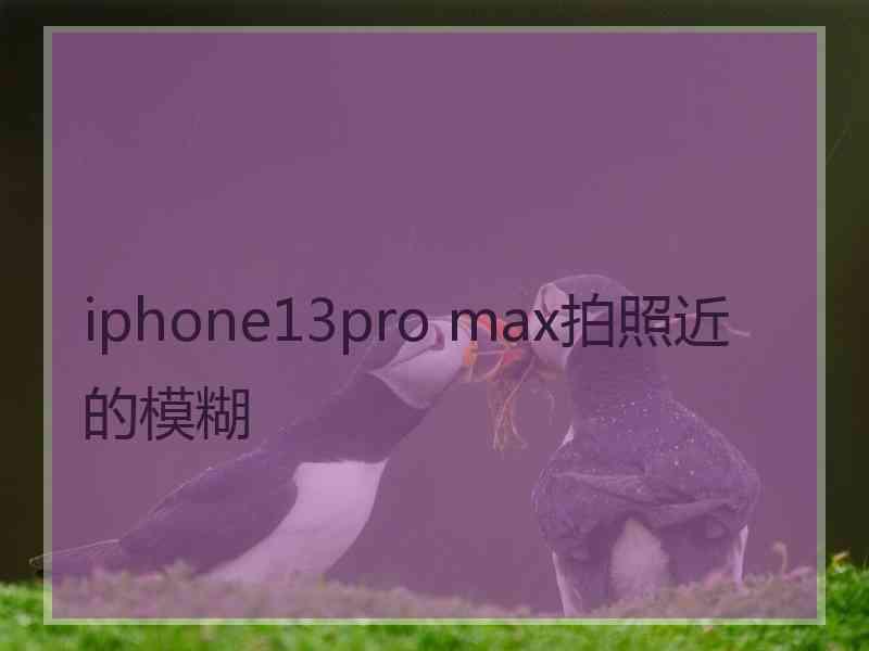 iphone13pro max拍照近的模糊