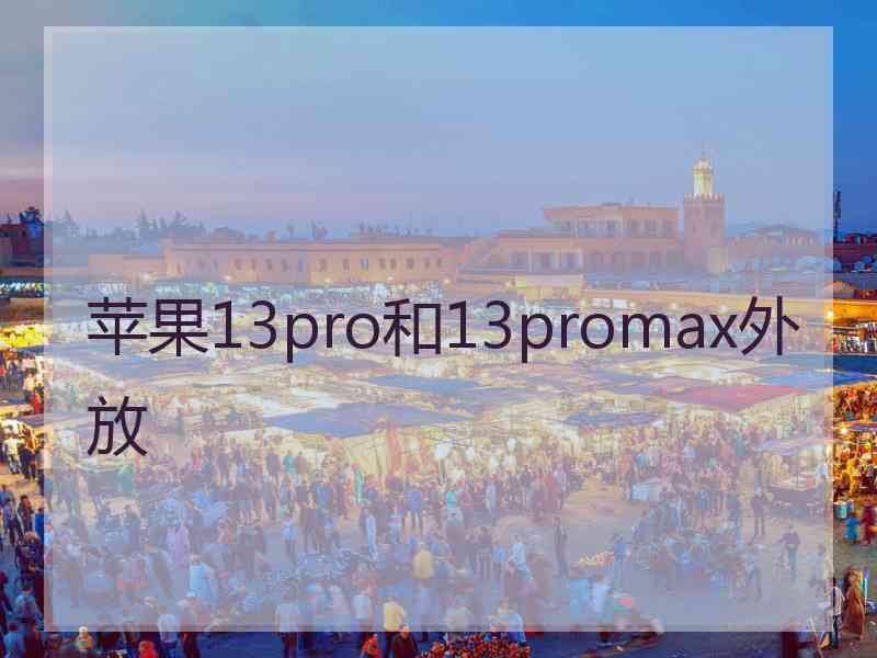 苹果13pro和13promax外放