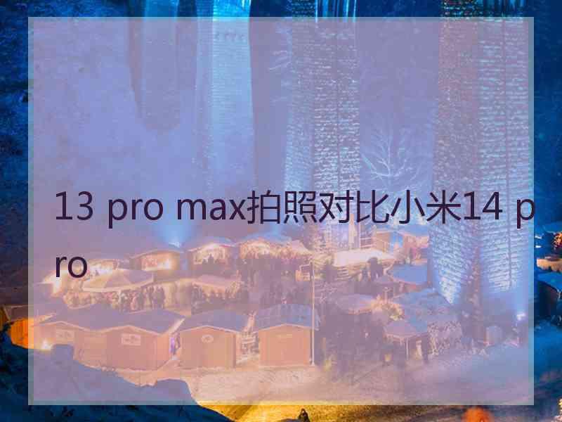 13 pro max拍照对比小米14 pro