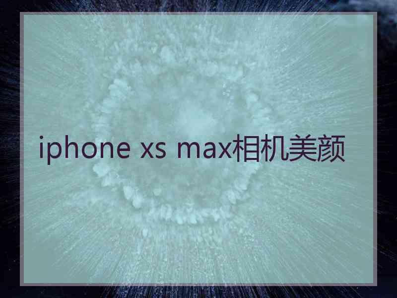 iphone xs max相机美颜