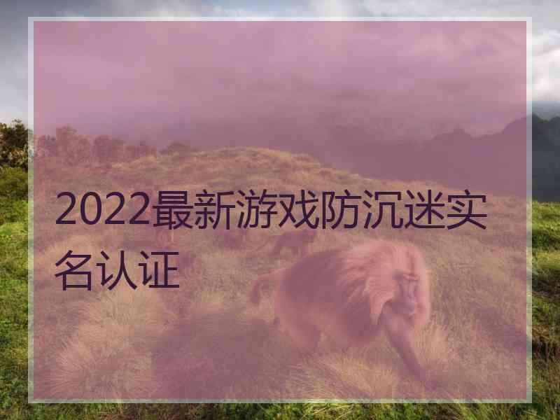 2022最新游戏防沉迷实名认证