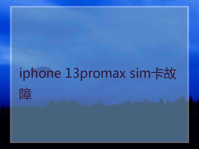 iphone 13promax sim卡故障