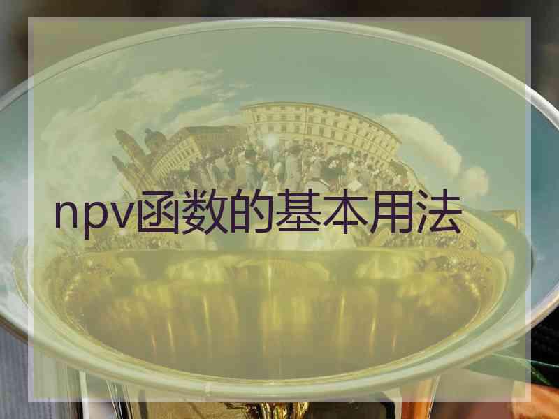 npv函数的基本用法