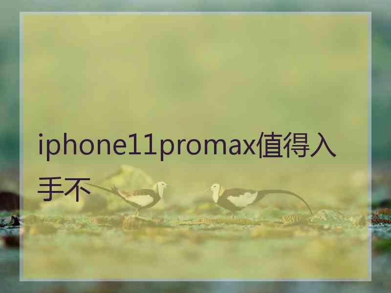 iphone11promax值得入手不