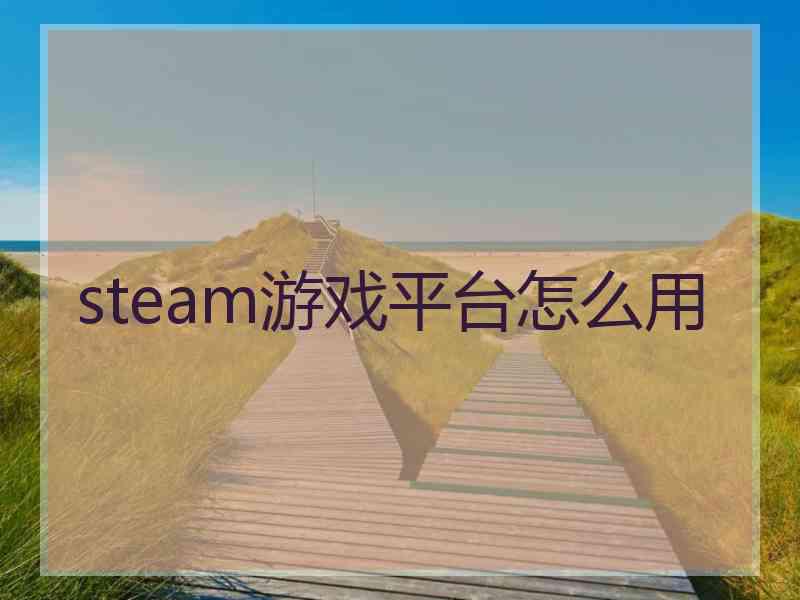 steam游戏平台怎么用