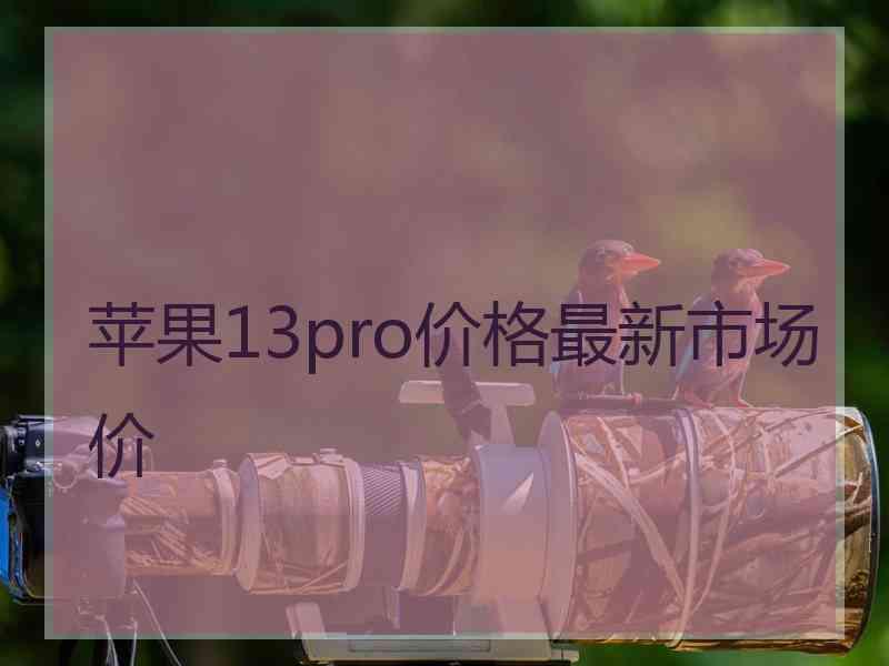 苹果13pro价格最新市场价