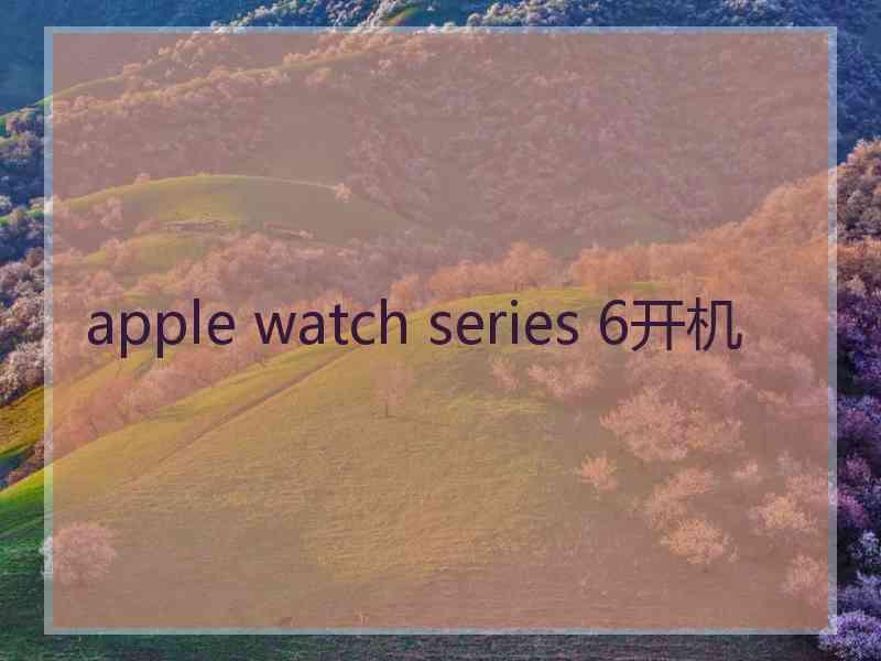 apple watch series 6开机