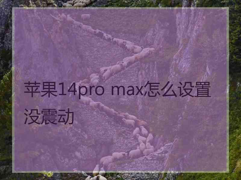 苹果14pro max怎么设置没震动