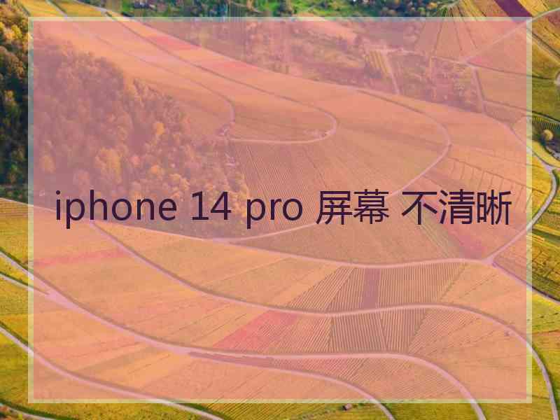 iphone 14 pro 屏幕 不清晰