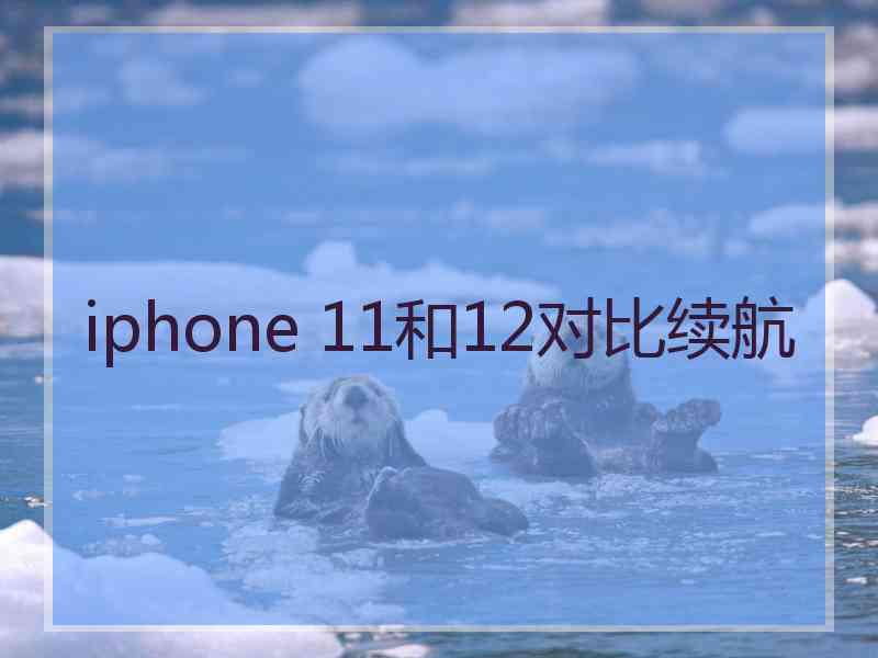 iphone 11和12对比续航