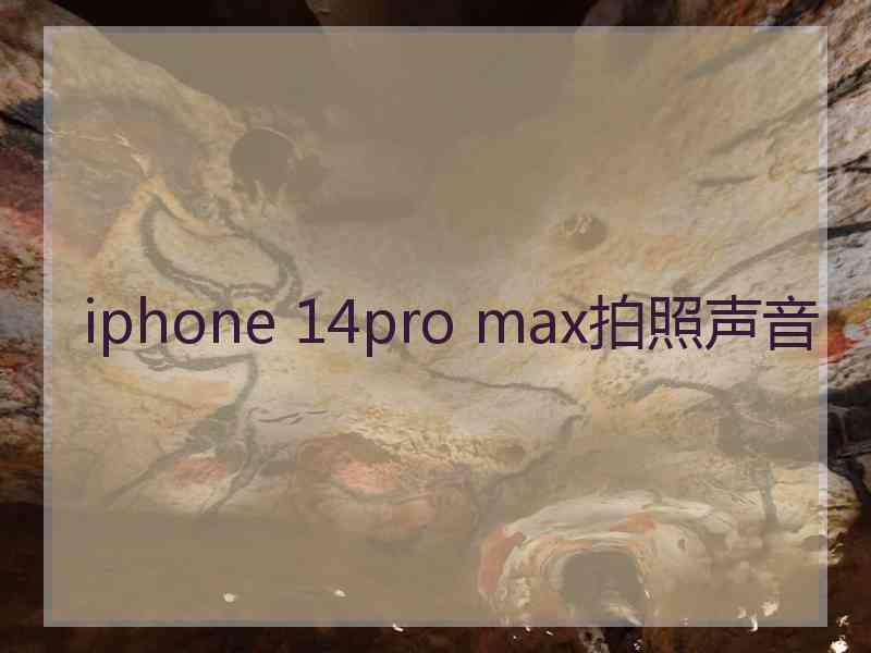 iphone 14pro max拍照声音