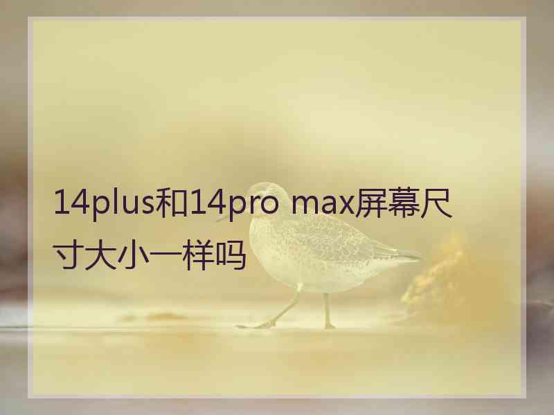 14plus和14pro max屏幕尺寸大小一样吗