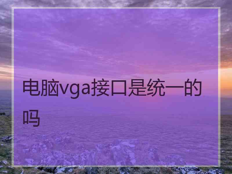 电脑vga接口是统一的吗