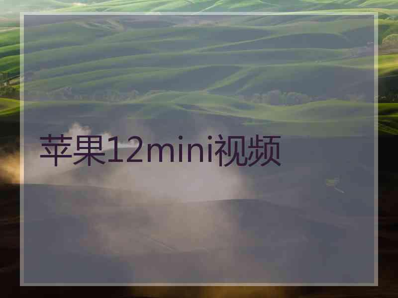 苹果12mini视频