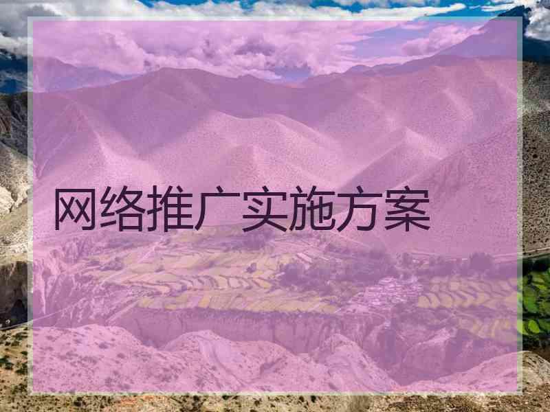 网络推广实施方案