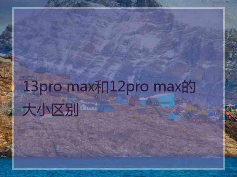 13pro max和12pro max的大小区别