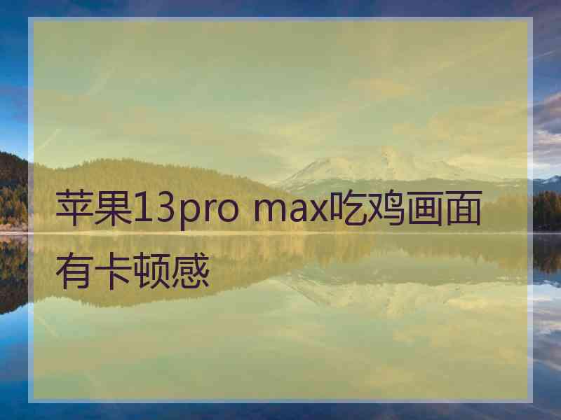 苹果13pro max吃鸡画面有卡顿感