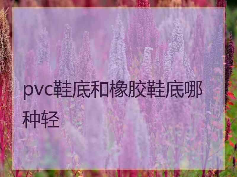 pvc鞋底和橡胶鞋底哪种轻