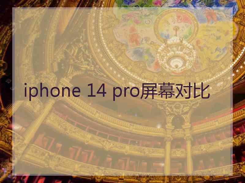 iphone 14 pro屏幕对比