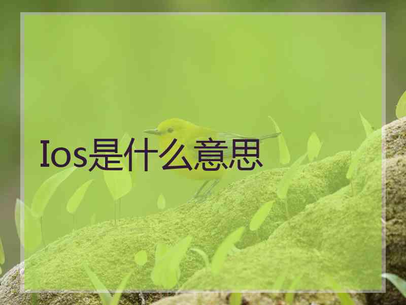 Ios是什么意思