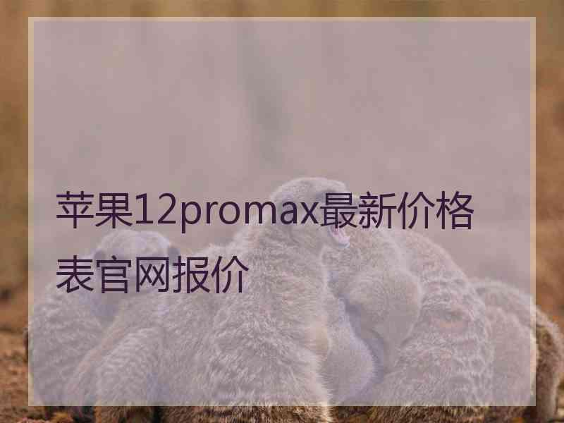 苹果12promax最新价格表官网报价