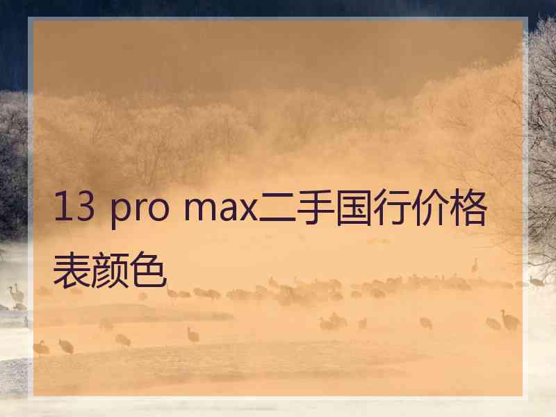 13 pro max二手国行价格表颜色