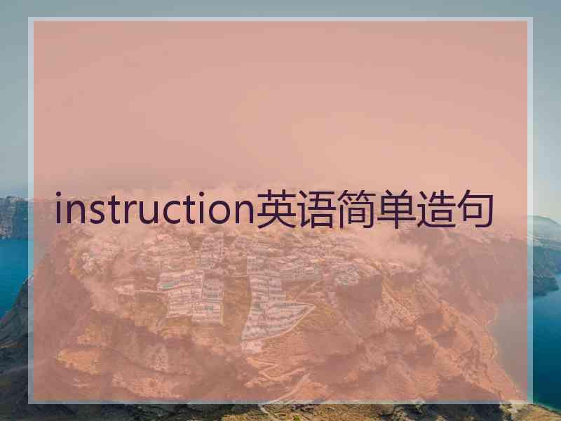 instruction英语简单造句