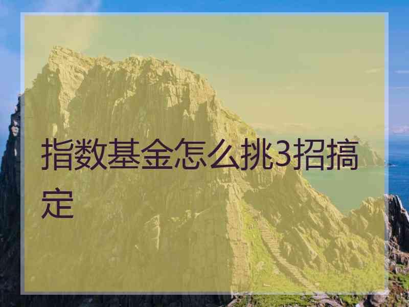 指数基金怎么挑3招搞定