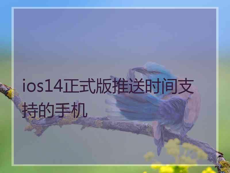 ios14正式版推送时间支持的手机