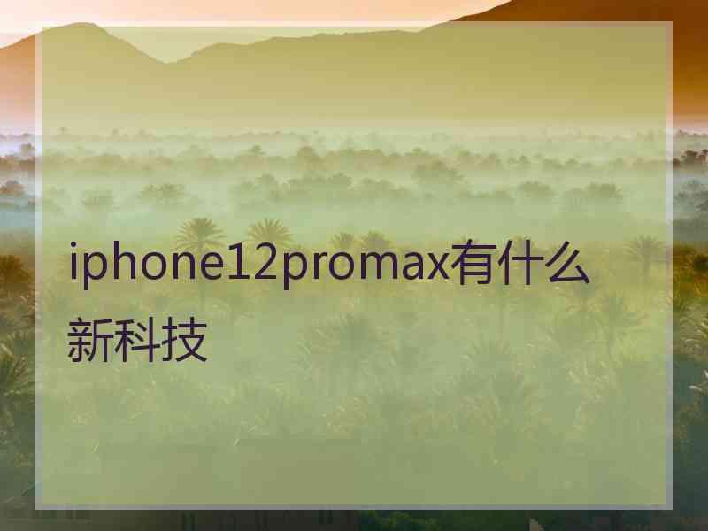 iphone12promax有什么新科技