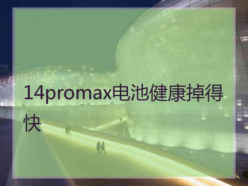 14promax电池健康掉得快