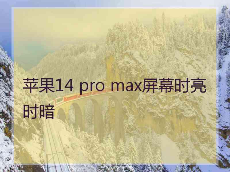 苹果14 pro max屏幕时亮时暗