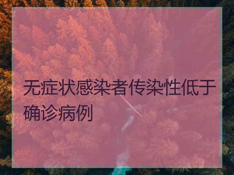 无症状感染者传染性低于确诊病例