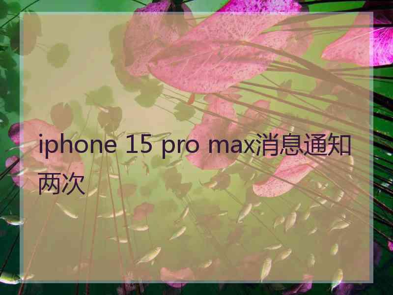 iphone 15 pro max消息通知两次