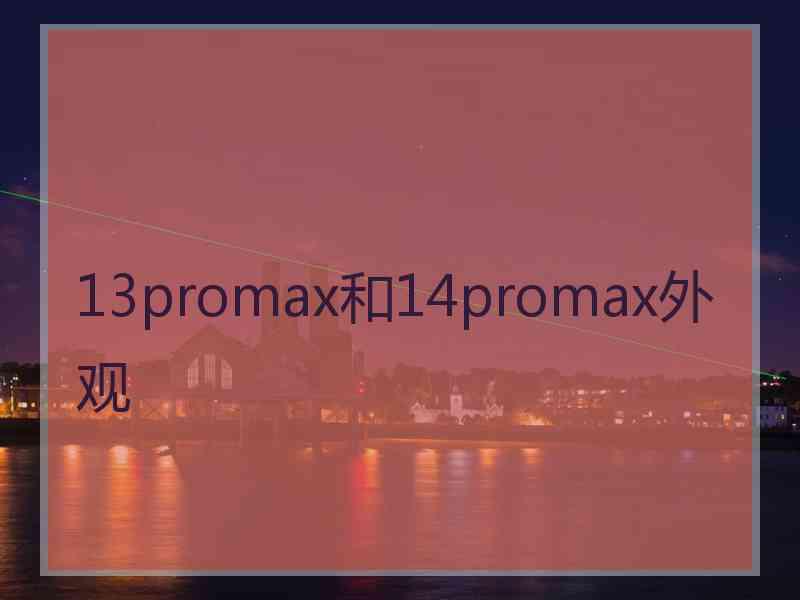 13promax和14promax外观