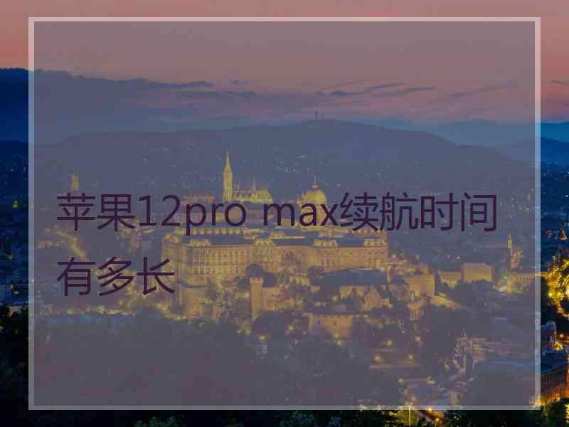 苹果12pro max续航时间有多长