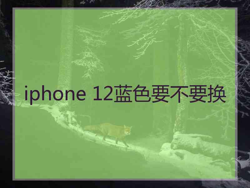 iphone 12蓝色要不要换