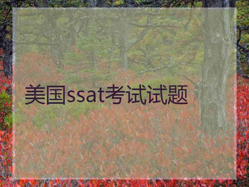 美国ssat考试试题