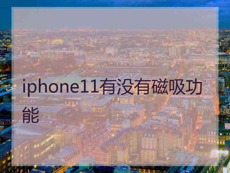 iphone11有没有磁吸功能