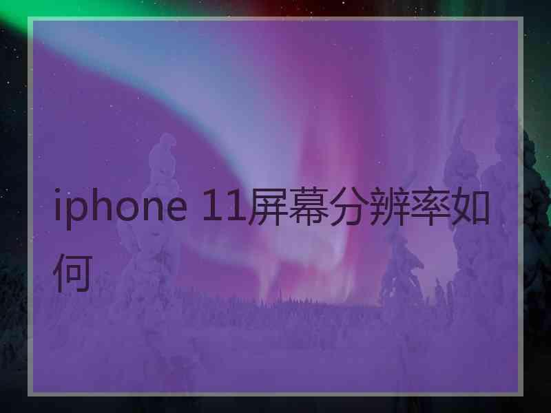 iphone 11屏幕分辨率如何