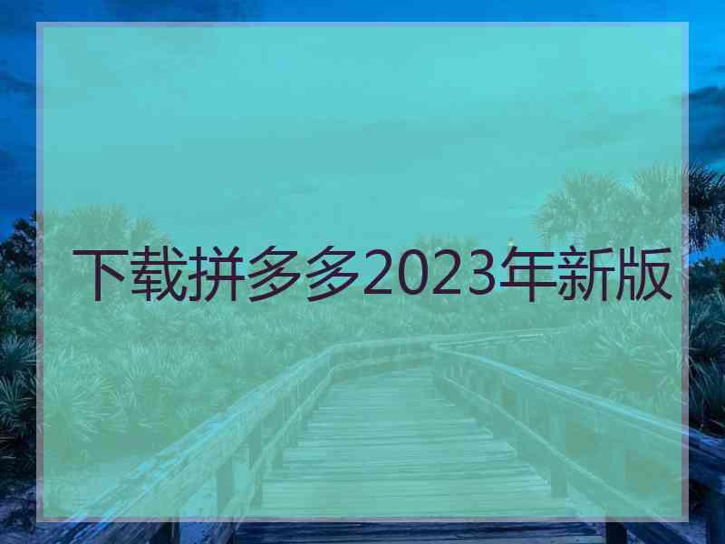 下载拼多多2023年新版