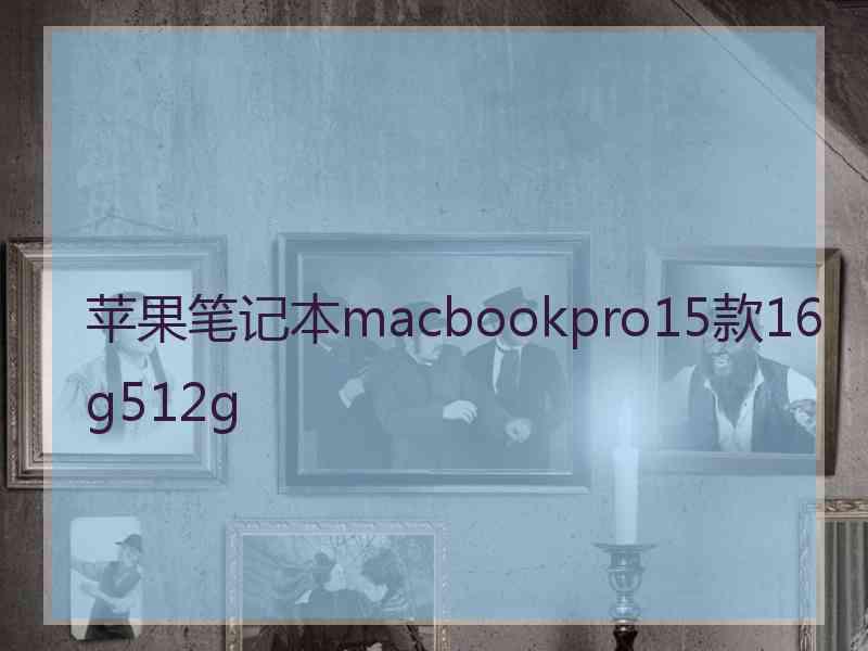 苹果笔记本macbookpro15款16g512g