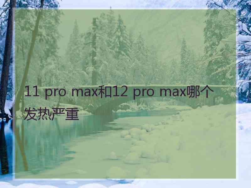 11 pro max和12 pro max哪个发热严重