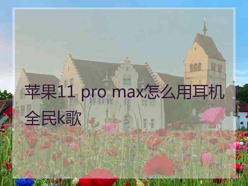 苹果11 pro max怎么用耳机全民k歌