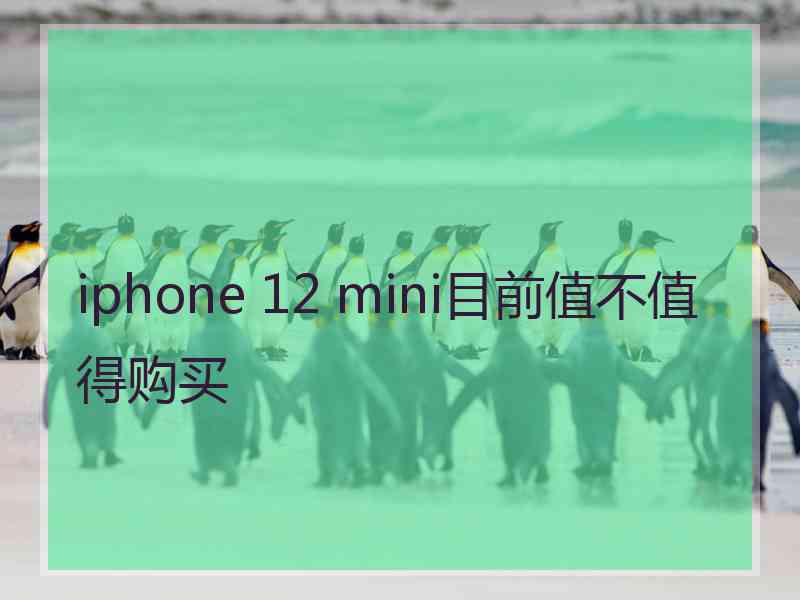 iphone 12 mini目前值不值得购买