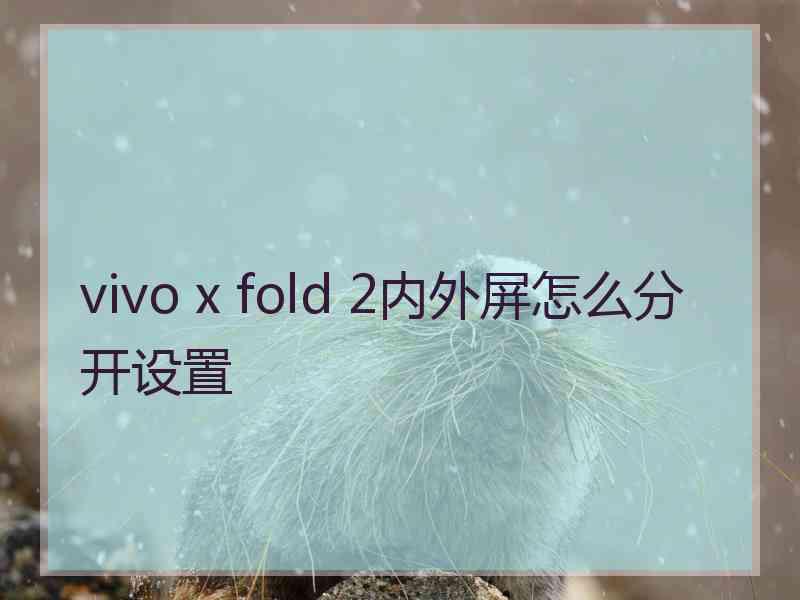 vivo x fold 2内外屏怎么分开设置