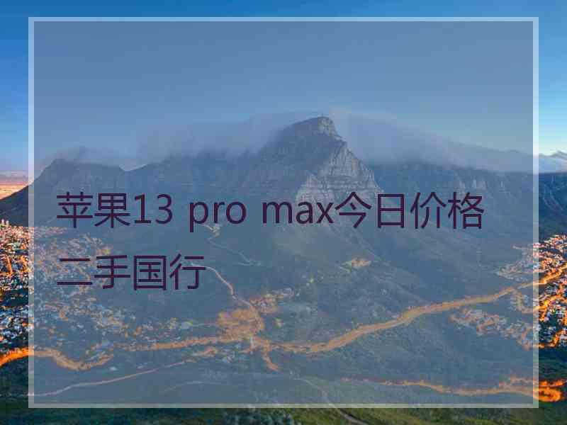 苹果13 pro max今日价格二手国行