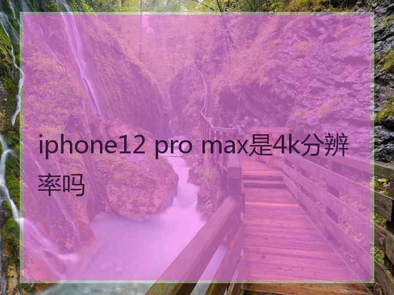 iphone12 pro max是4k分辨率吗